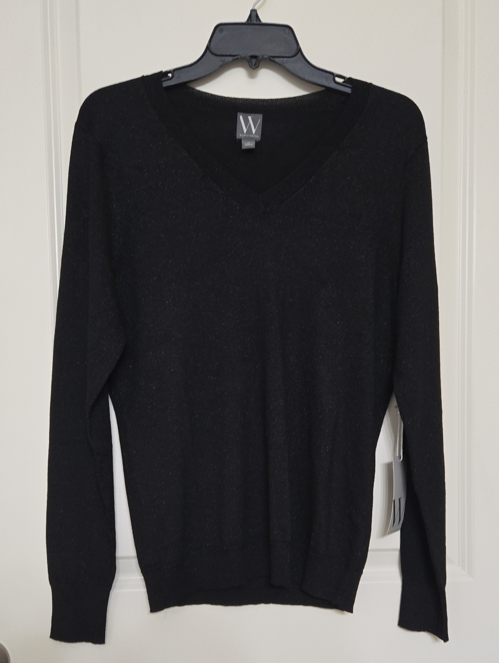 Worthington Black V-Neck Lightweight Knit Sweater